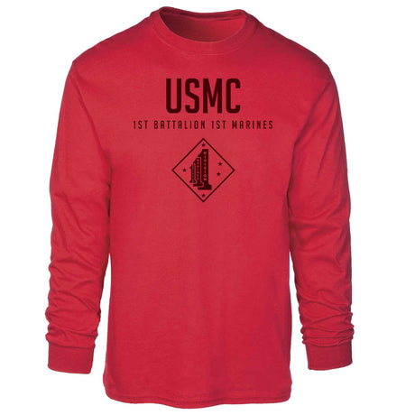 1st Battalion 1st Marines Tonal Long Sleeve T-shirt - SGT GRIT