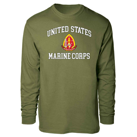 1st Battalion 2nd Marines USMC Long Sleeve T-shirt - SGT GRIT