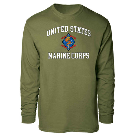 1st Battalion 4th Marines USMC Long Sleeve T-shirt - SGT GRIT