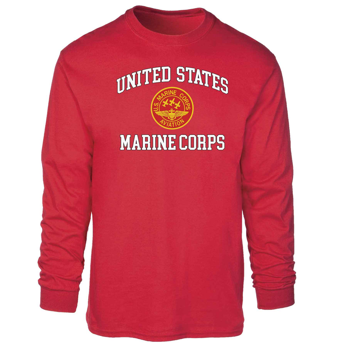 Red Marine Corps Aviation USMC Long Sleeve T-shirt - SGT GRIT