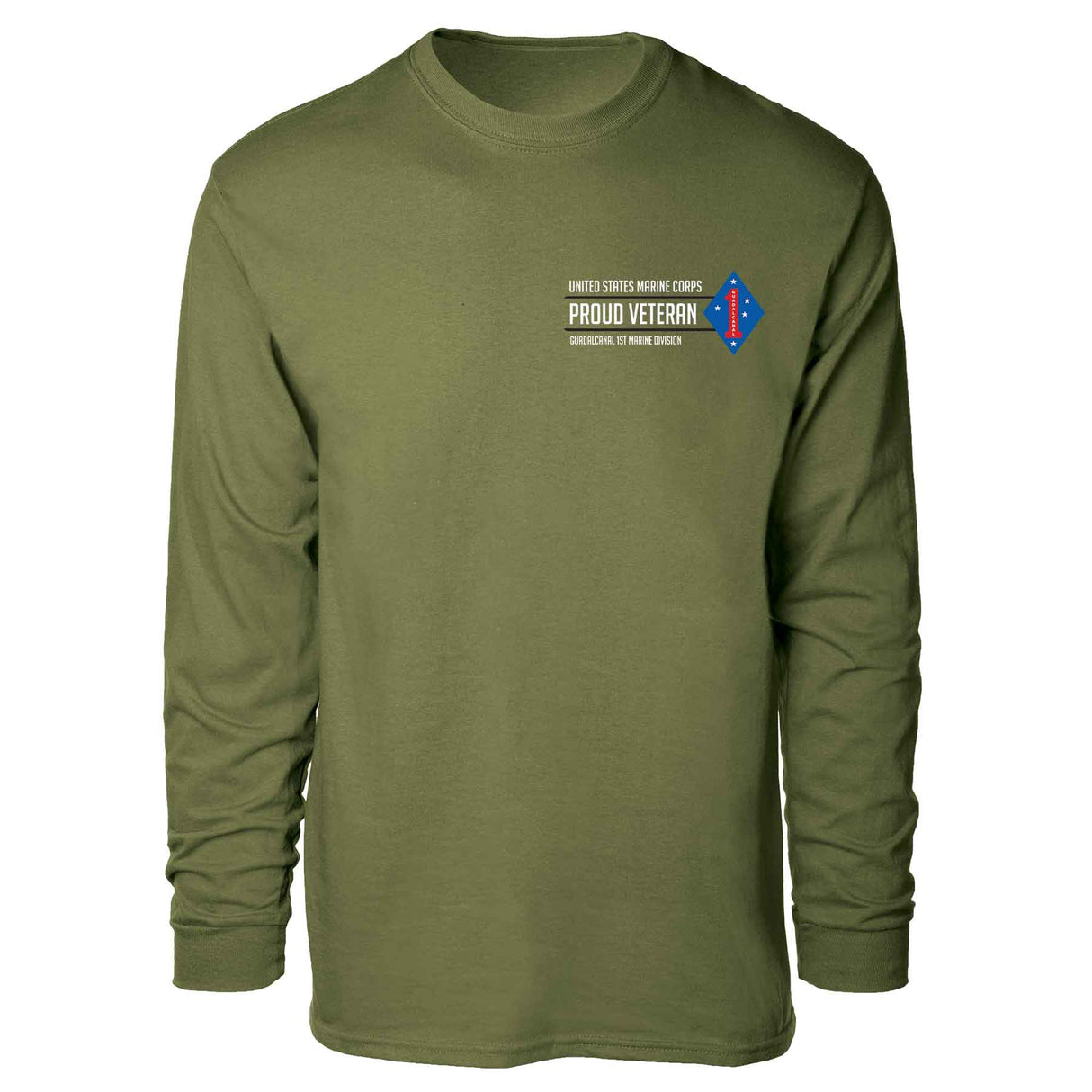 Guadalcanal 1st Marine Division Proud Veteran Long Sleeve T-shirt - SGT GRIT