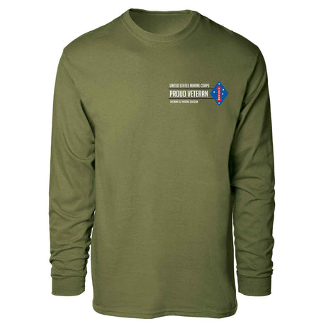 Vietnam 1st Marine Division Proud Veteran Long Sleeve T-shirt - SGT GRIT