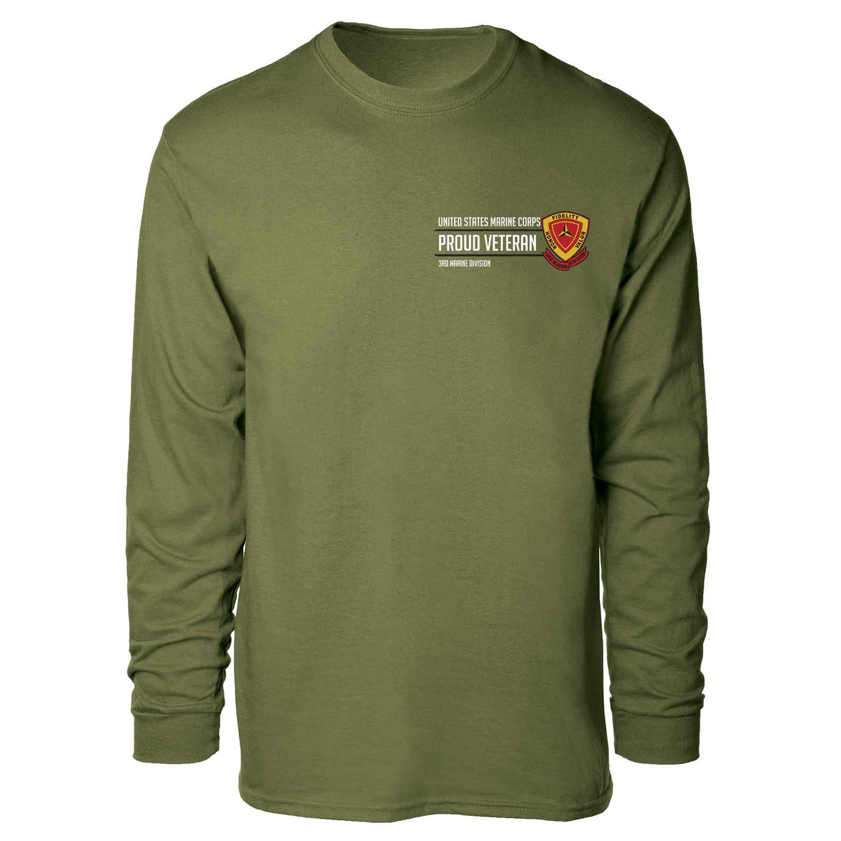 3rd Marine Division Proud Veteran Long Sleeve T-shirt - SGT GRIT