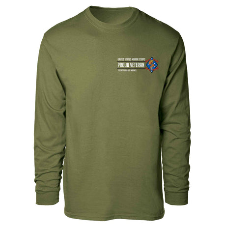 1st Battalion 4th Marines Proud Veteran Long Sleeve T-shirt - SGT GRIT