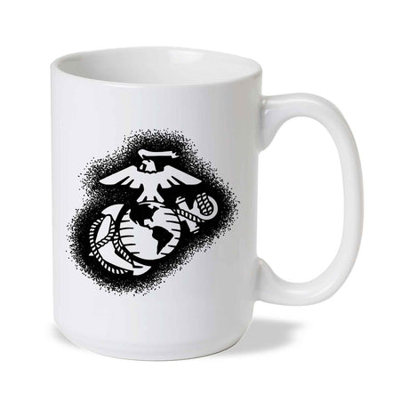 USMC Painted EGA Mug- Black - SGT GRIT