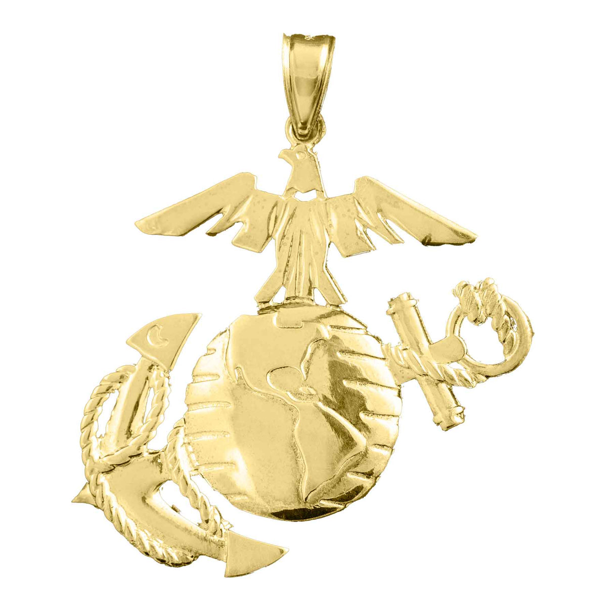 2" Eagle, Globe, and Anchor Pendant - 10k Gold - SGT GRIT