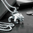 USMC Devil Dog Pendant With Box Chain, Sterling Silver - SGT GRIT