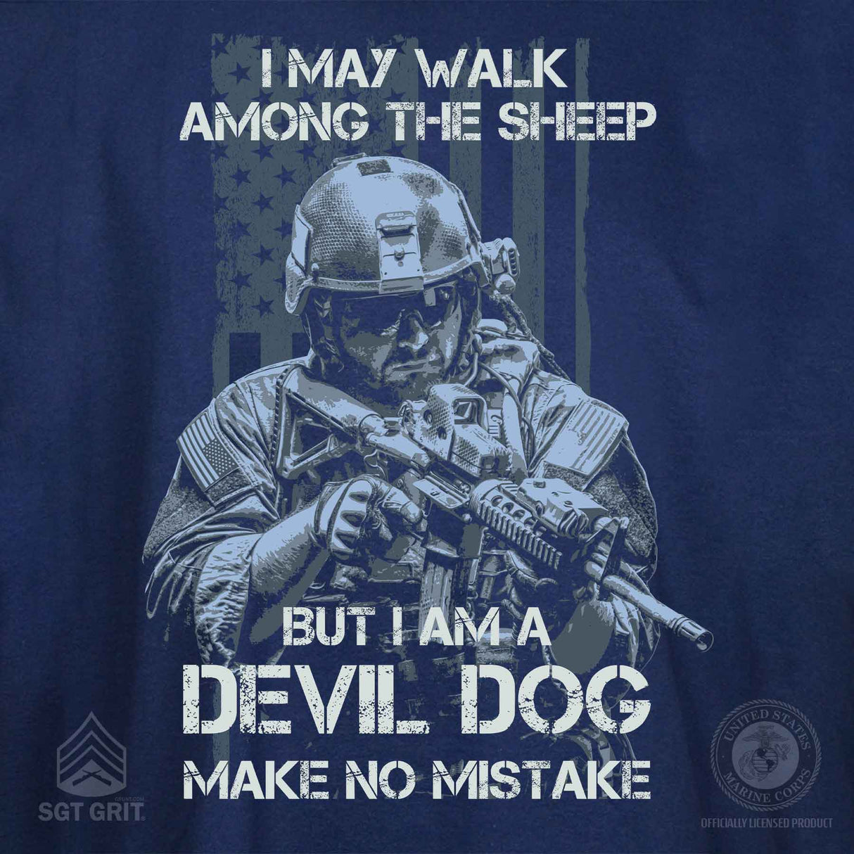 Devil Dog Make No Mistake Back With Front Pocket T-shirt - SGT GRIT