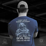 Devil Dog Make No Mistake Back With Front Pocket T-shirt - SGT GRIT