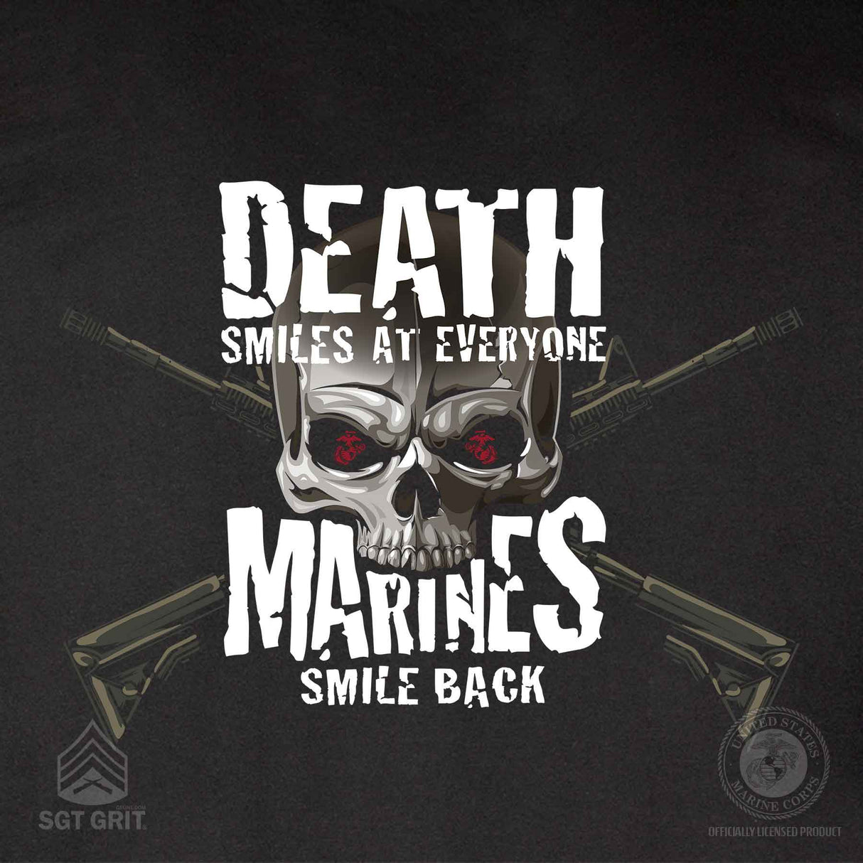 Marines Smile Back With Front Pocket T-shirt - SGT GRIT