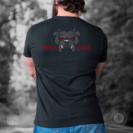 Devil Dog Back With Front Pocket T-shirt - SGT GRIT