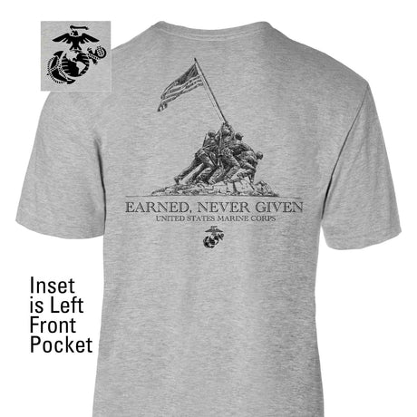 Earned Never Given Back With Front Pocket T-shirt - SGT GRIT