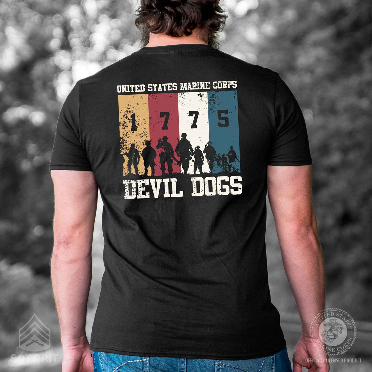 1775 Devil Dogs Back With Front Pocket T-shirt - SGT GRIT