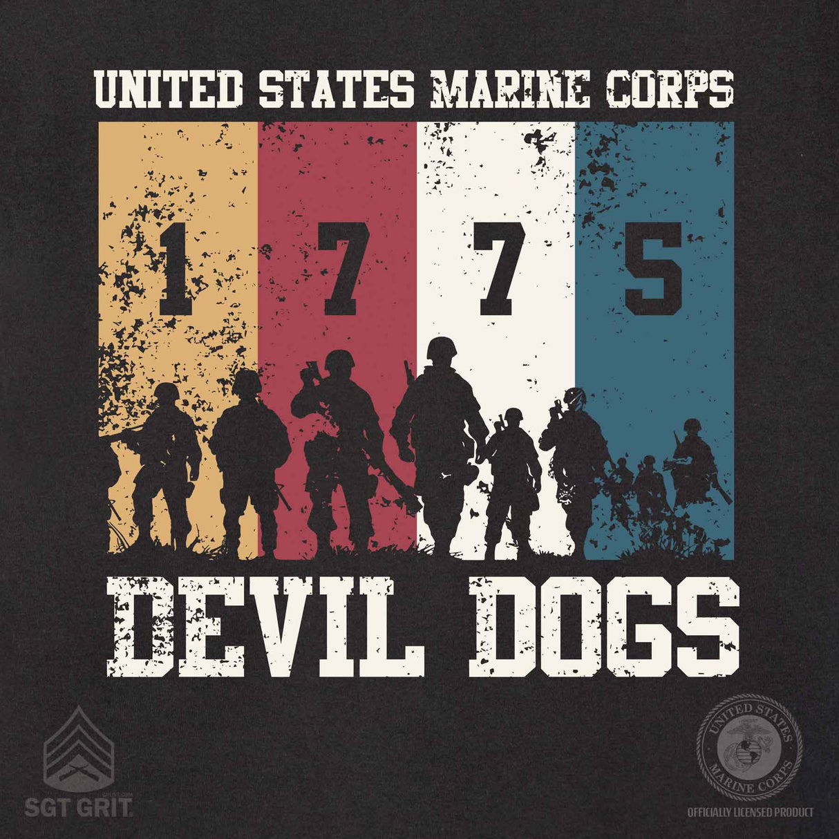 1775 Devil Dogs Back With Front Pocket T-shirt - SGT GRIT