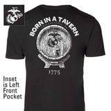 Born In A Tavern Back With Front Pocket T-Shirt - SGT GRIT