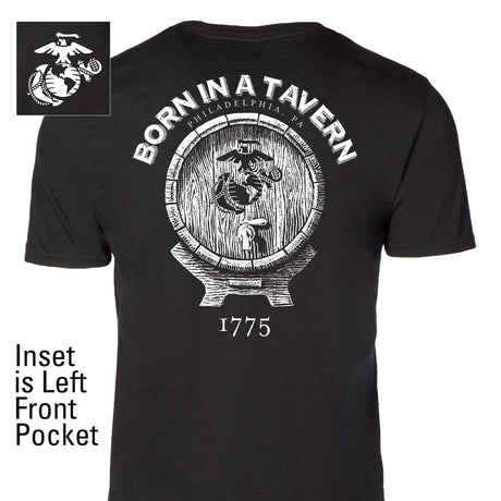 Born In A Tavern Back With Front Pocket T-Shirt - SGT GRIT