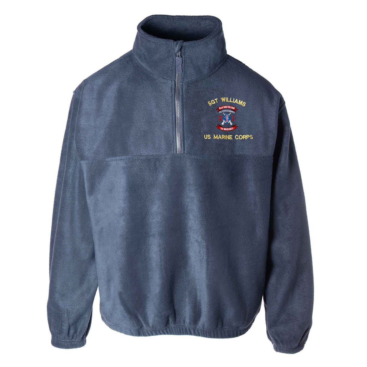 2nd Battalion 1st Marines Embroidered Fleece 1/4 Zip - SGT GRIT