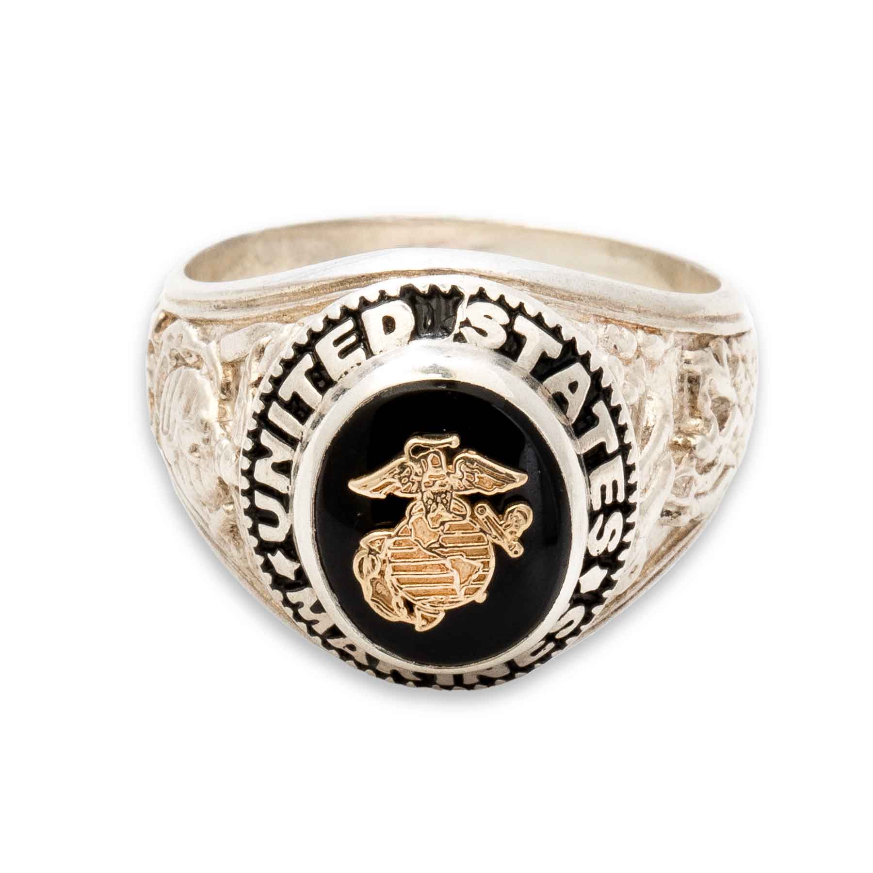 USMC Sterling Silver Ring With Eagle Globe and Anchor