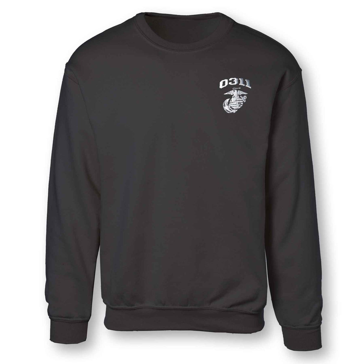 Marine Corps MOS Embroidered Sweatshirt - Black with Gray - SGT GRIT