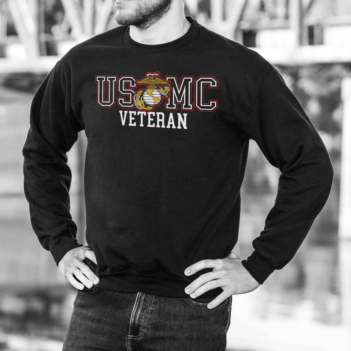 Bold USMC Veteran Sweatshirt - SGT GRIT