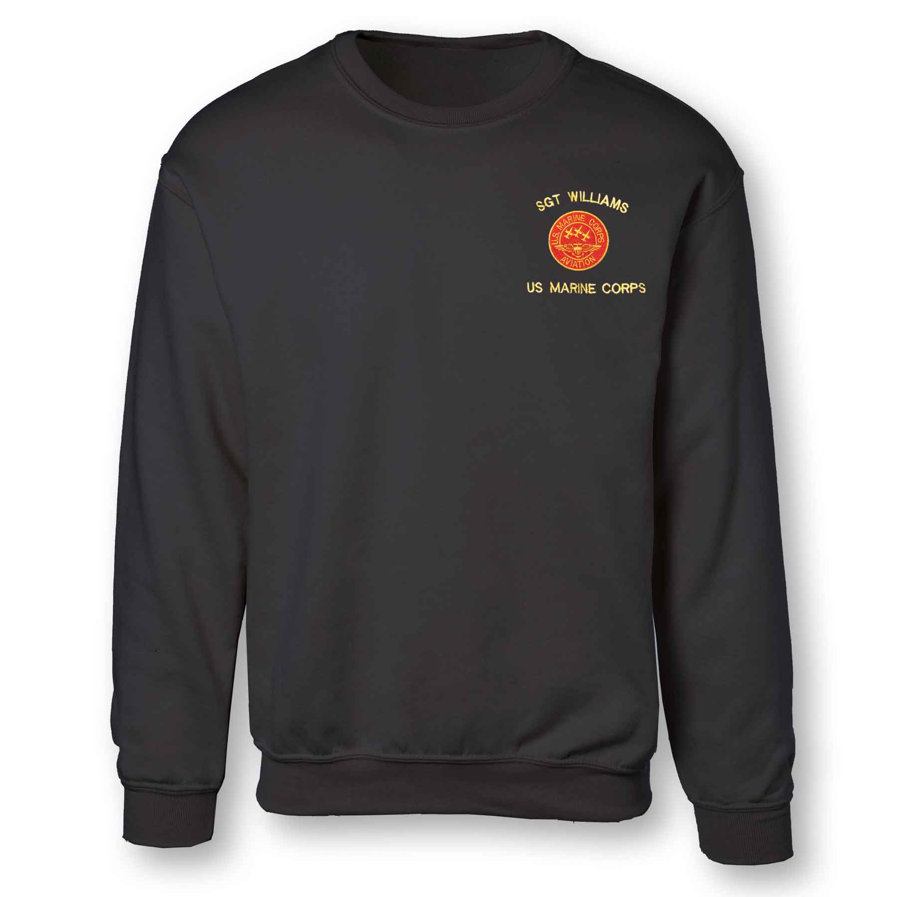 Red Marine Corps Aviation Embroidered Sweatshirt SGT GRIT