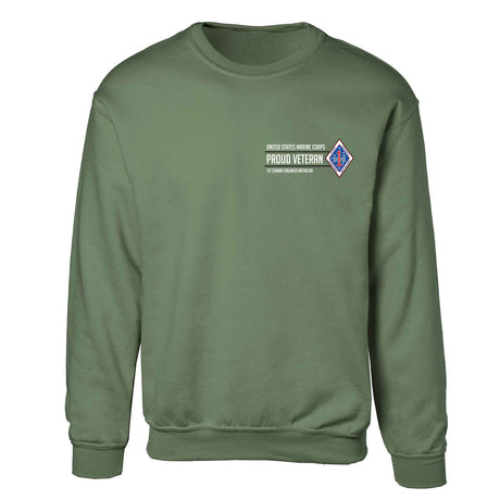 1st Combat Engineer Battalion Proud Veteran Sweatshirt - SGT GRIT