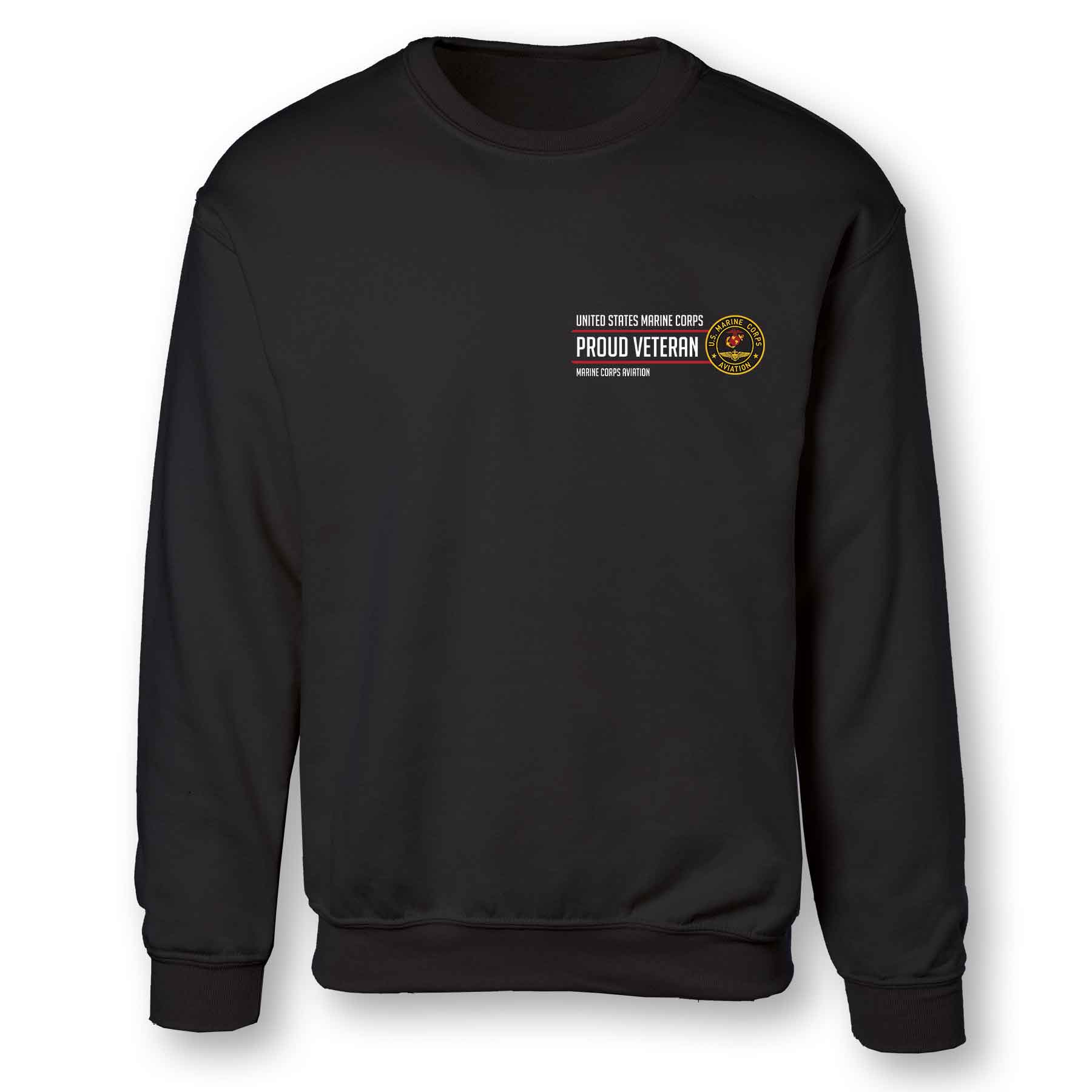 Marine Corps Aviation Proud Veteran Patch Graphic Sweatshirt SGT GRIT