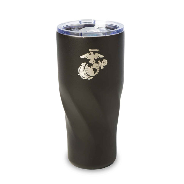 USMC Black Stainless Steel 20 oz. Tumbler - SGT GRIT