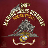 USMC 249th Birthday T-shirt - Front - SGT GRIT