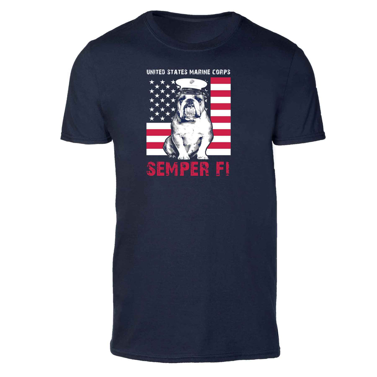 Dress Blues Bulldog Full Front T-shirt - SGT GRIT