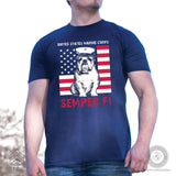 Dress Blues Bulldog Full Front T-shirt - SGT GRIT