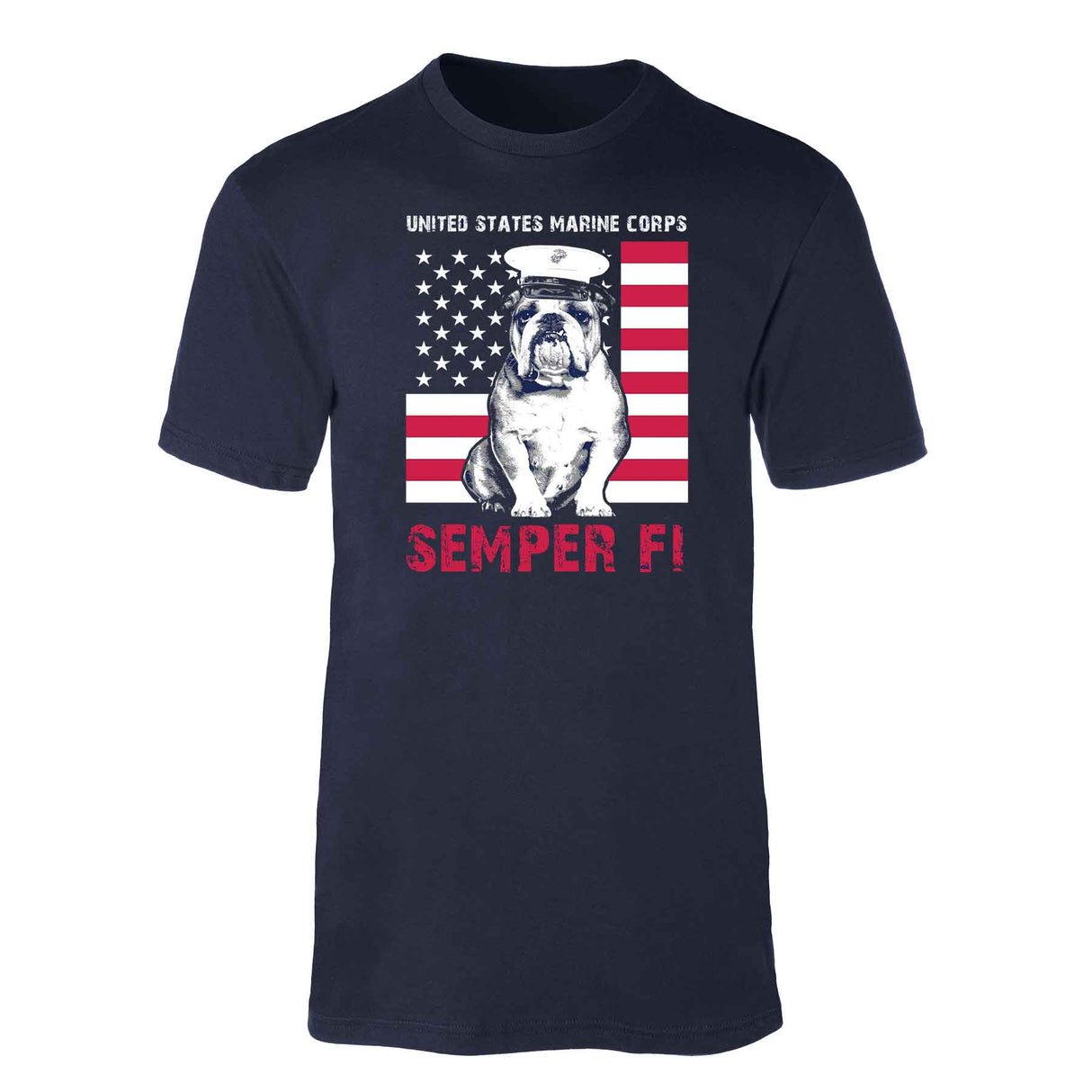 Dress Blues Bulldog Full Front T-shirt - SGT GRIT