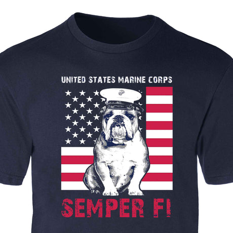 Dress Blues Bulldog Full Front T-shirt - SGT GRIT