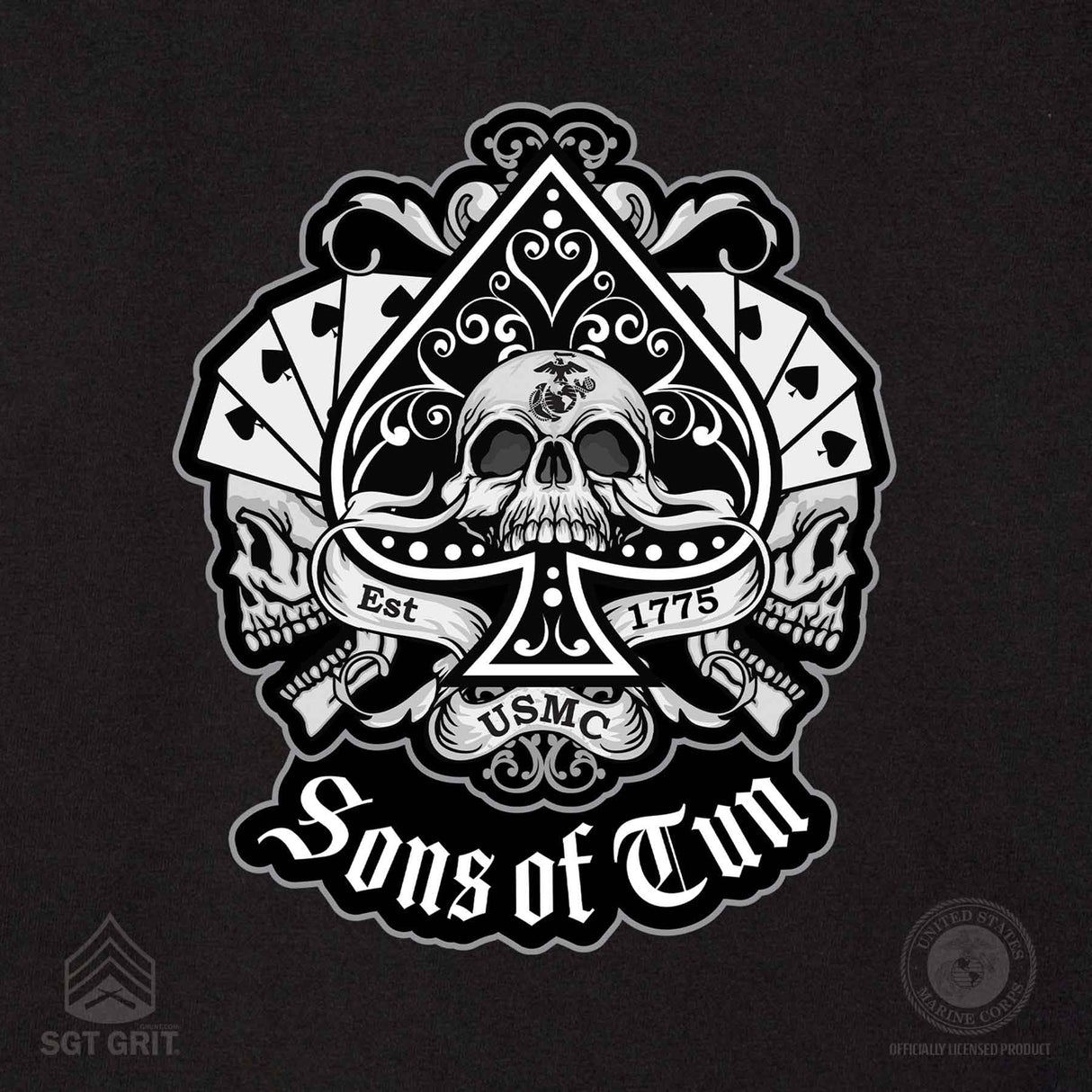 Sons of Tun Spade Back With Left Chest T-shirt - SGT GRIT