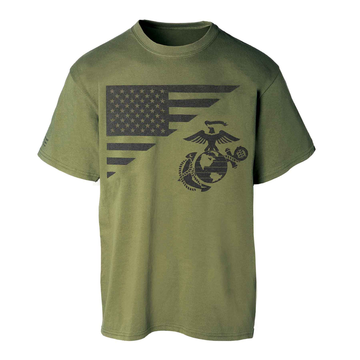 USMC Flag, EGA Emblem T-shirt 100% Cotton - SGT GRIT