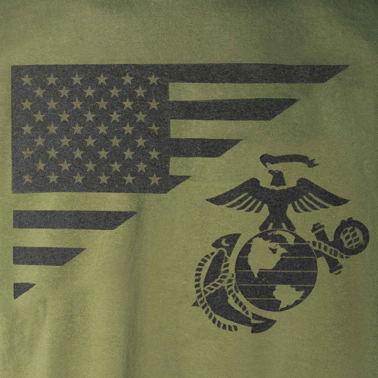 USMC Flag, EGA Emblem T-shirt 100% Cotton - SGT GRIT