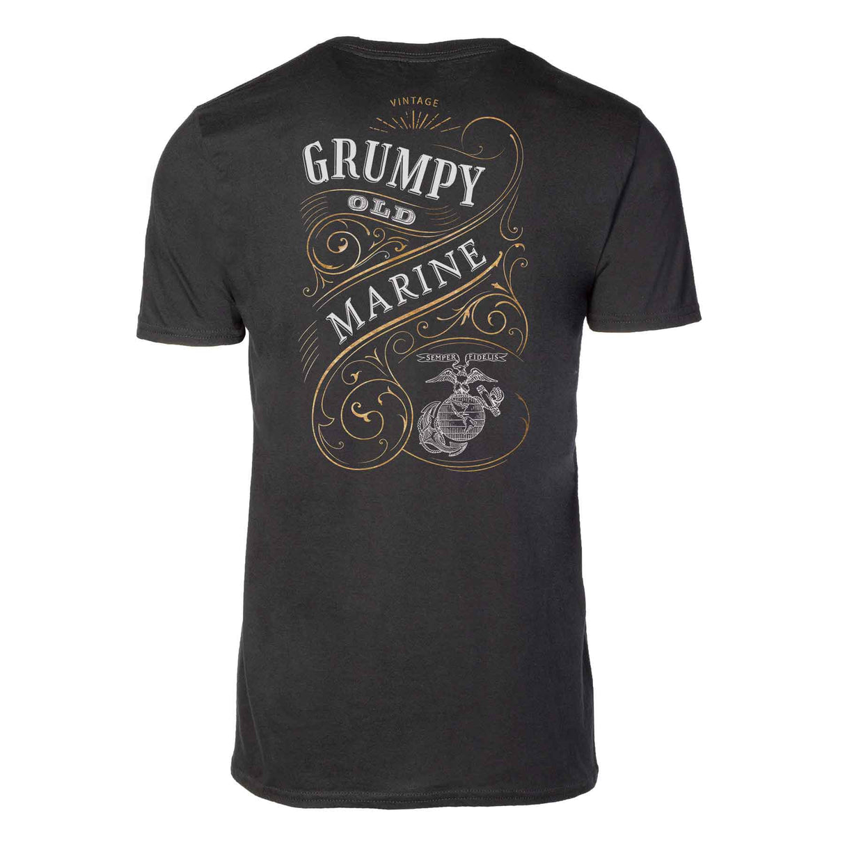 Grumpy Old Marine Vintage EGA Back With Left Chest T-shirt - SGT GRIT