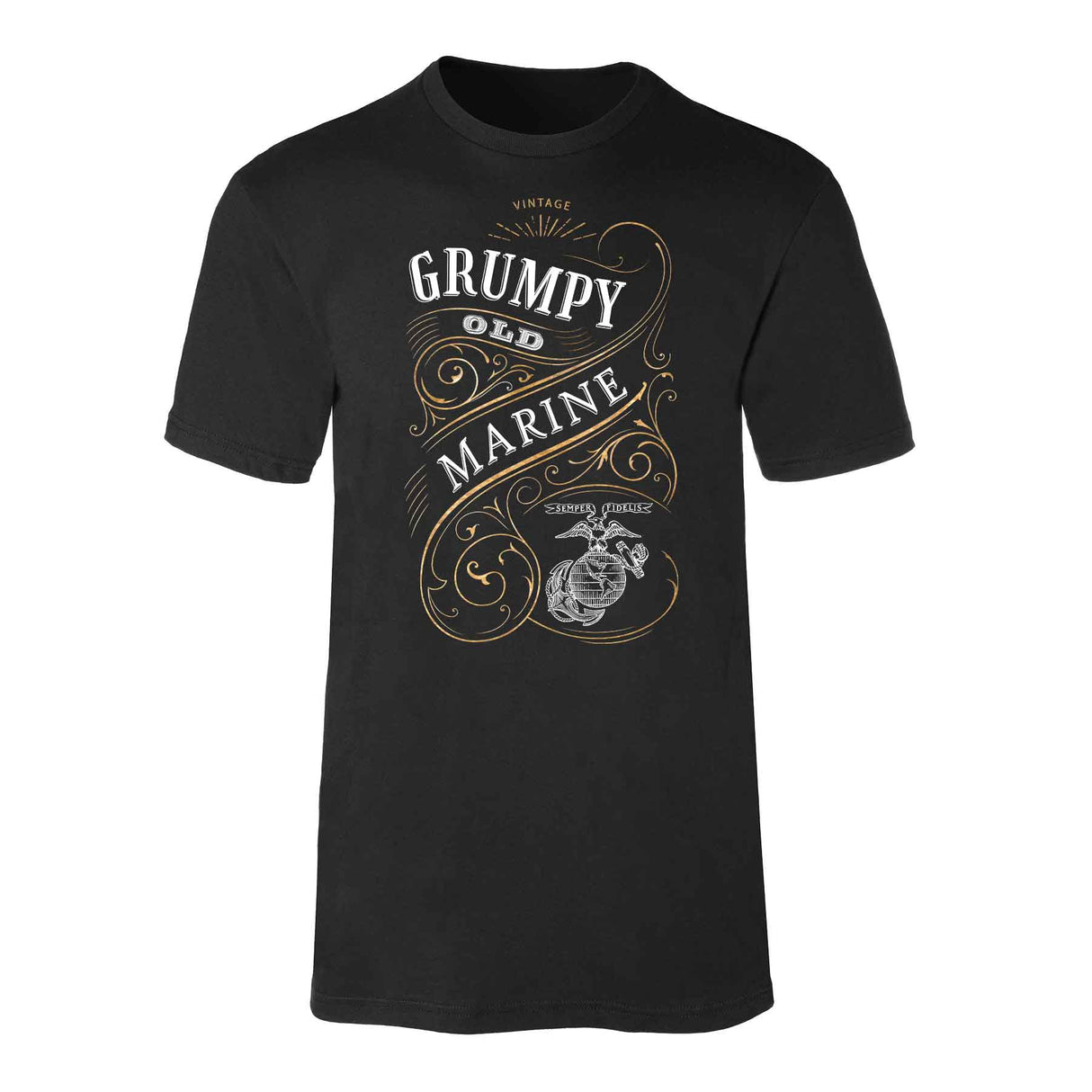 Grumpy Old Marine Vintage EGA Full Front T-shirt - SGT GRIT