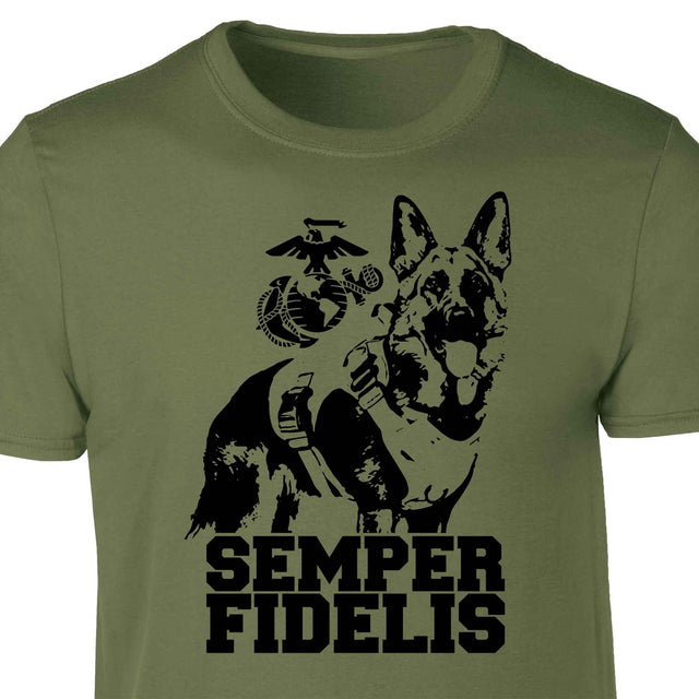 Marine Corps K-9 T-shirt with German Shepherd Graphic Design - SGT GRIT