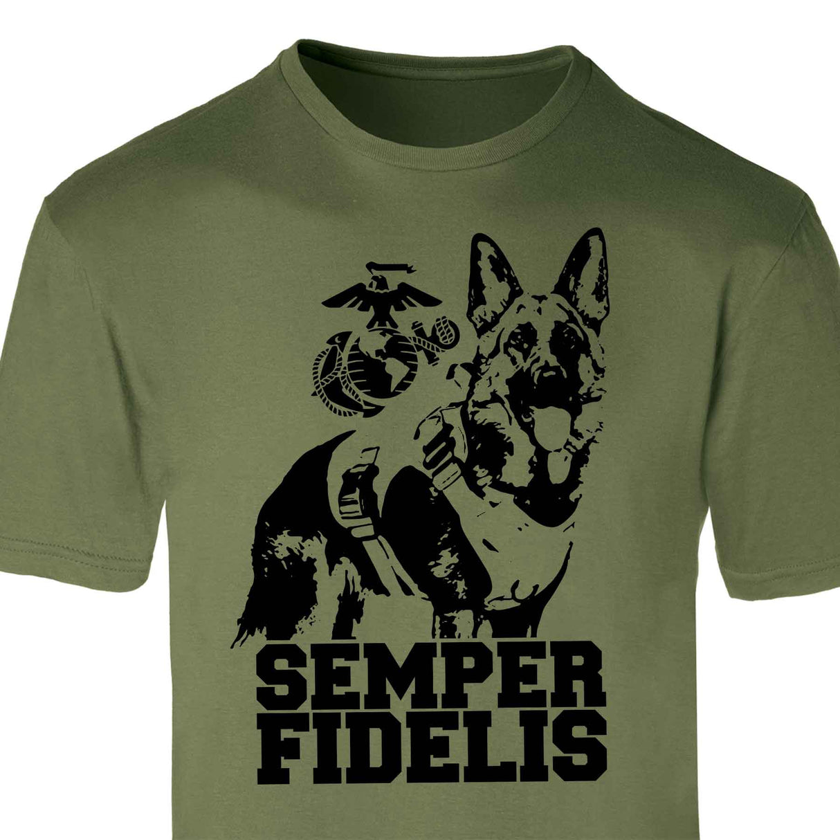 Marine Corps K-9 T-shirt with German Shepherd Graphic Design - SGT GRIT