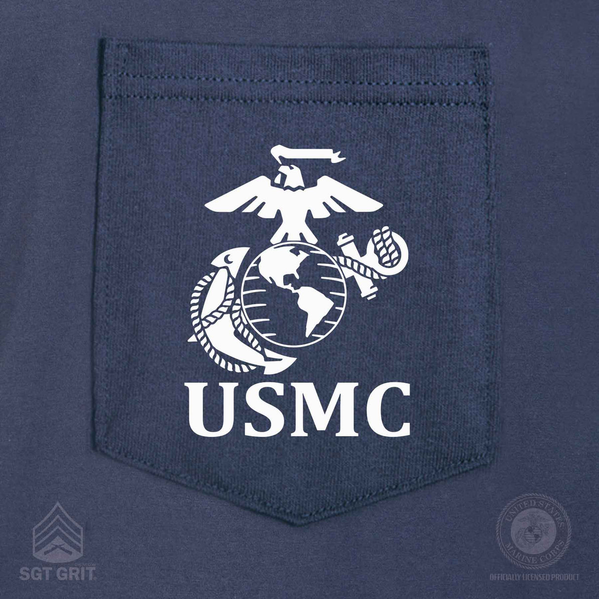 USMC Pocket T-Shirt with Marines EGA Emblem - SGT GRIT