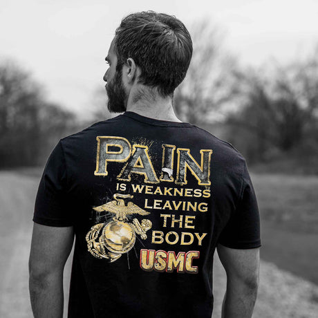 USMC T-shirt "Pain is Weakness Leaving the Body" - SGT GRIT