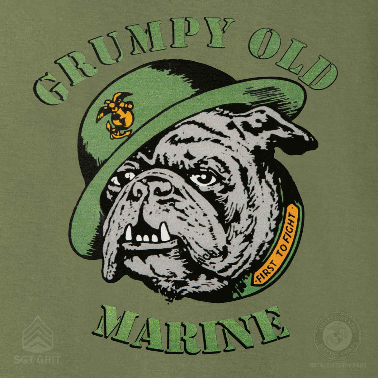 Grumpy Old Marine Bulldog Mascot T-shirt - SGT GRIT