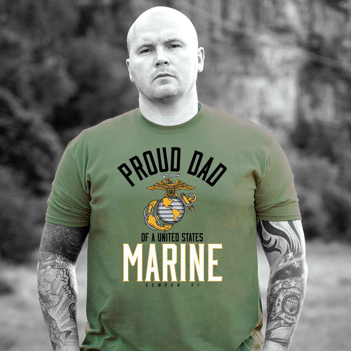 Personalized Proud "Family" Of A United States Marine T-Shirt - SGT GRIT