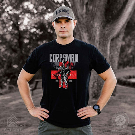 Corpsman Full Front T-shirt - SGT GRIT