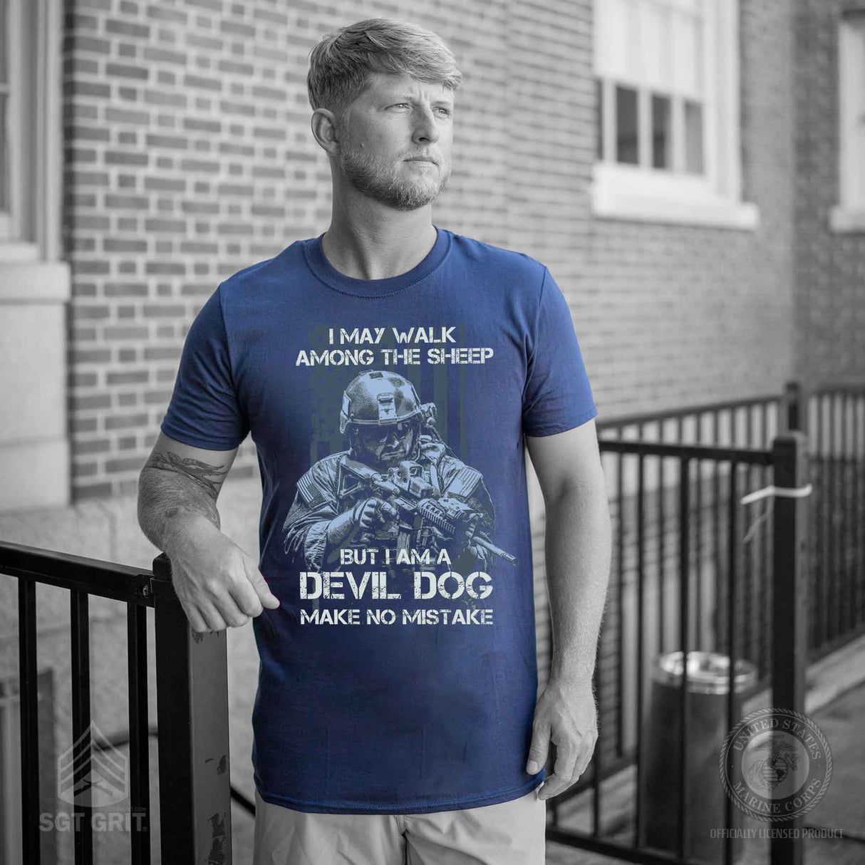 Devil Dog Make No Mistake Full Front T-shirt - SGT GRIT