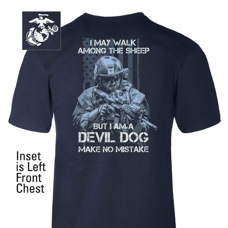 Devil Dog Make No Mistake Back With Left Chest T-shirt - SGT GRIT