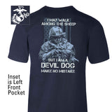 Devil Dog Make No Mistake Back With Front Pocket T-shirt - SGT GRIT