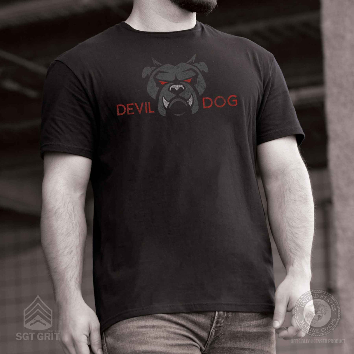 Devil Dog Full Front T-shirt - SGT GRIT