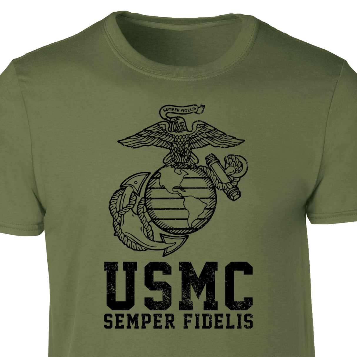 USMC Semper Fidelis T-shirt Gold on Red - SGT GRIT